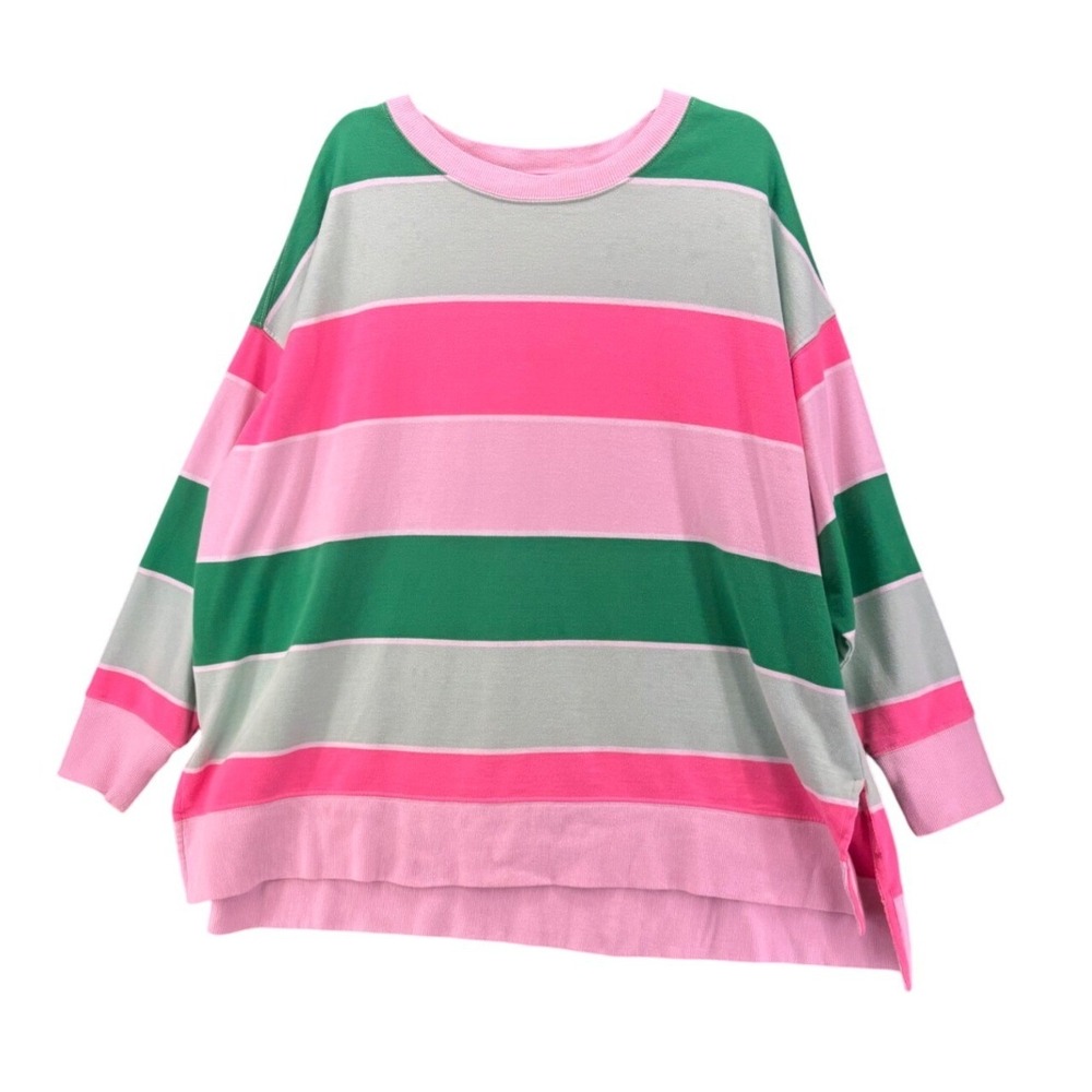 Crown & Ivy Womens Pullover Sweatshirt Size 3x Colorful Fun Bright French Terry